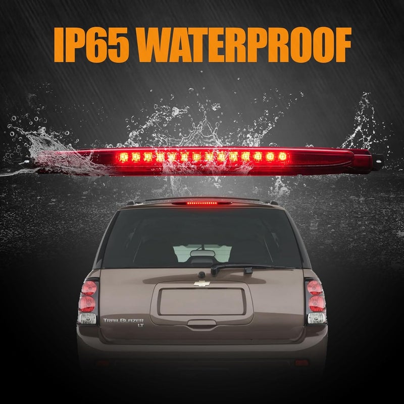 Cxdar Third 3rd Brake Light LED for 2002-2009 Chevy Trailblazer GMC Envoy, High Mount Rear Brake Lights Assembly for 04-07 Buick Rainier, Waterproof Center Cab Lamp Stop Light (RED) - Image 5